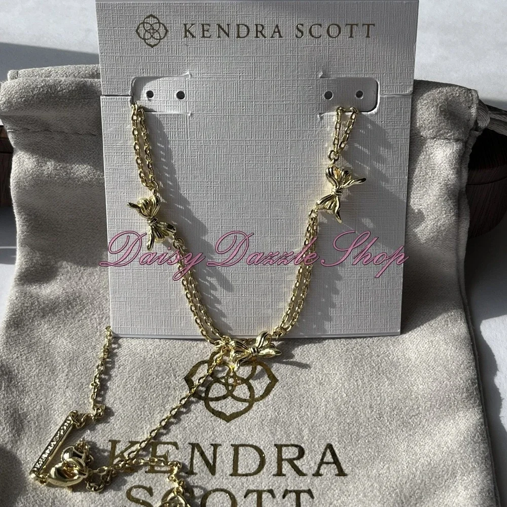 ✨🎀New Kendra‎ Scott Gold Bow Strand Necklace $85 Retail 🎀✨